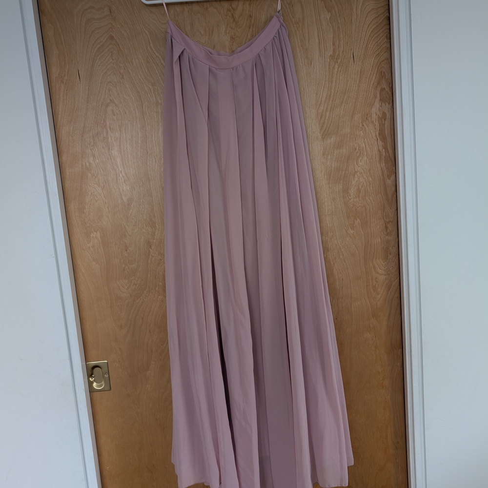 Windsor Pink Pleated A-Line Maxi Skirt for Weddings